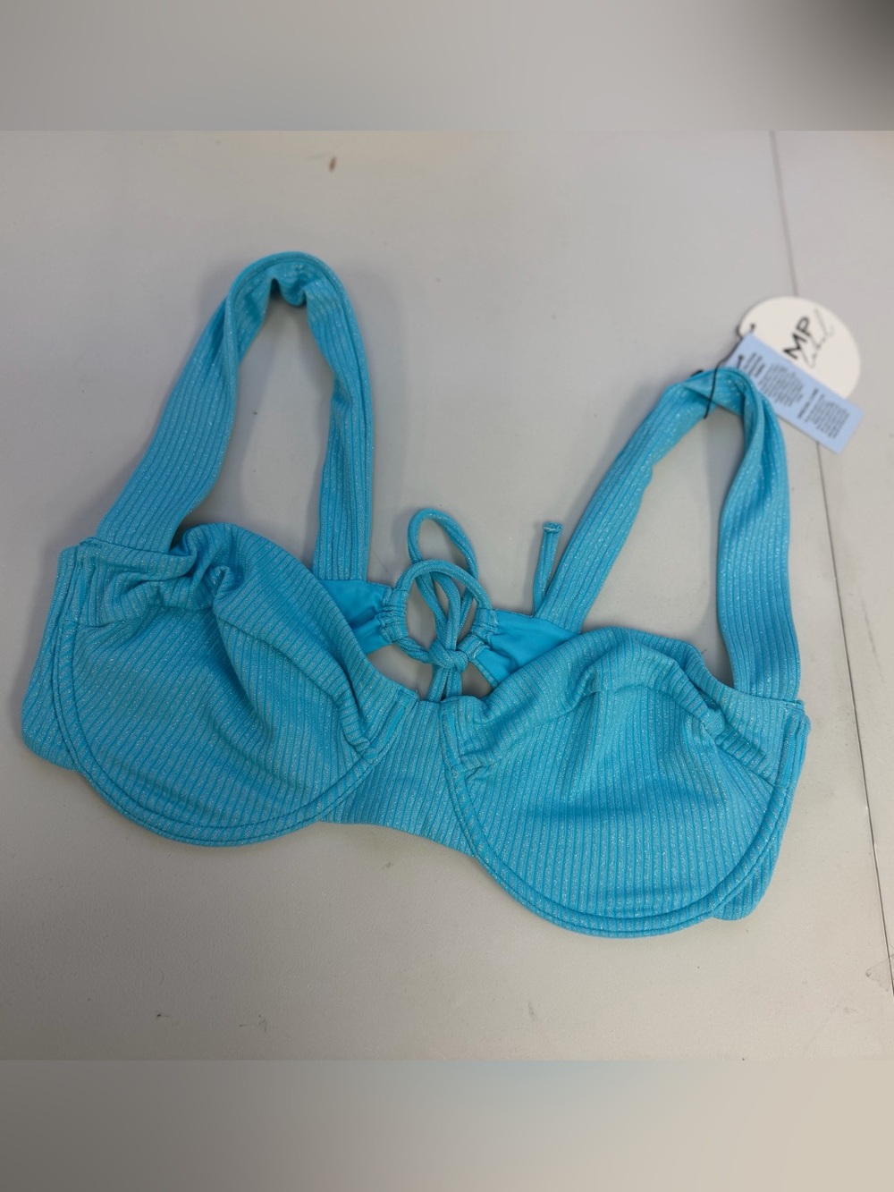 JMP The Label Barcelona Bikini Top in Bluebell Sz L EUC Beach Resort Pool Swim - Picture 8 of 16